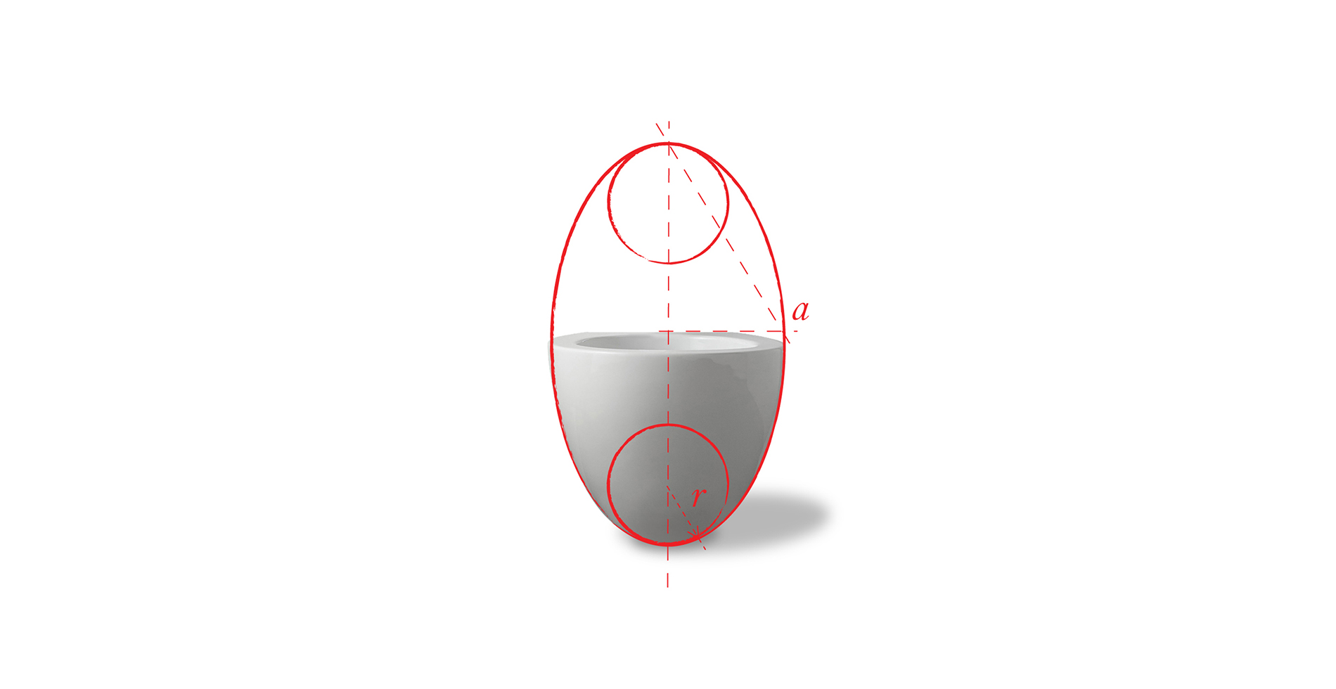 Bowl ceramic sanitary ware toilet | Bathroom deco inspired in nature egg shape | Design by Antonio Pascale for Ceramica Globo