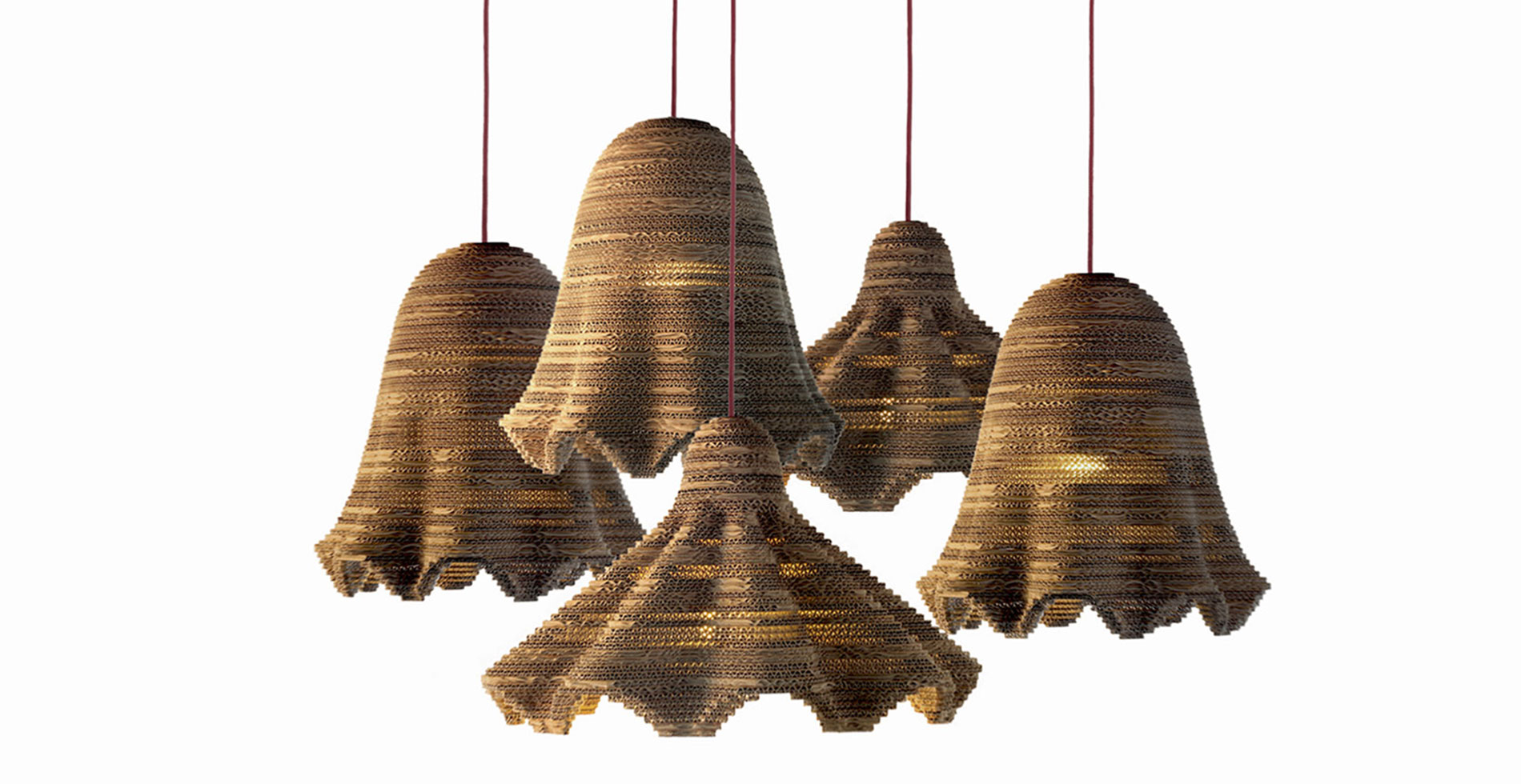 Italiana lamps made of recycled cardboard | Sustainable design by Antonio Pascale for eetico - Made in Italy